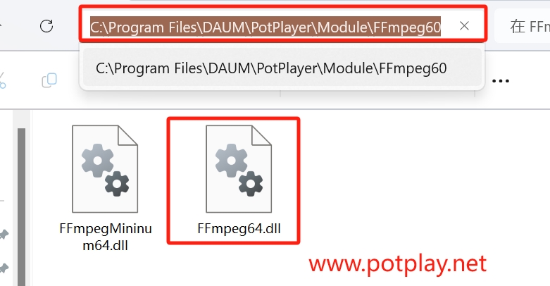 旧版FFmpeg60目录中的FFmpeg64.dll文件示例